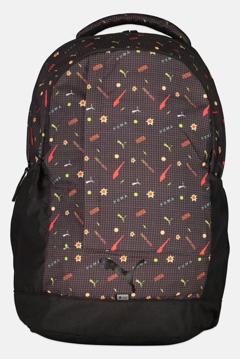 Men Allover Print Backpack, Black